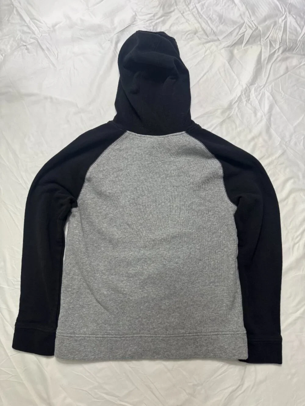 Adidas Black Grey Colorblock Hoodie Unisex Large (14/16)